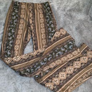 F21 Boho Print Flare stretch pants - size small